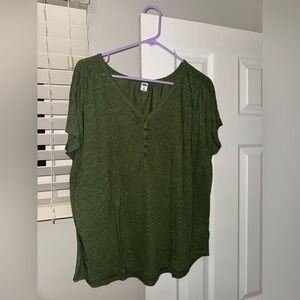 Old Navy Green V-Neck Top